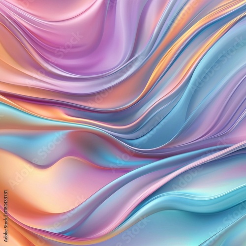Mesmerizing Fluid Waves of Vibrant Pastel Hues Flowing in a Dreamlike Captivating Composition