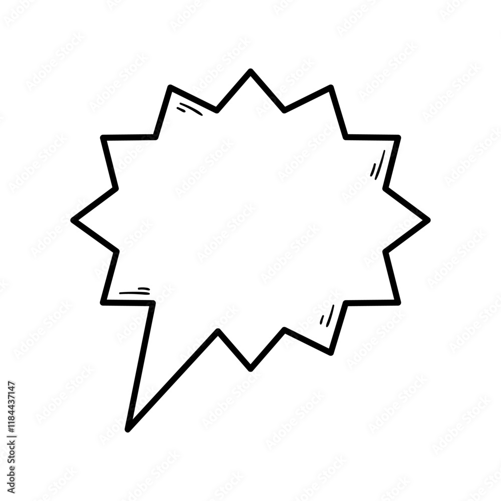 Hand drawn blank empty speech bubbles comic cartoon thinking