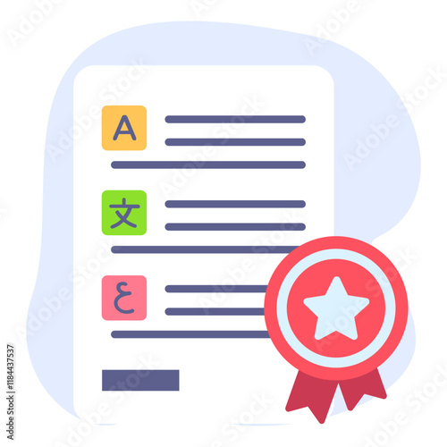 Linguistic proficiency test or concept, communicative competence exam vector icon design, International Day Language symbol, Linguistic diversity sign, Bilingualism Polyglot illustration