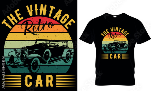 the vintage retro car, vintage car t shirt design, car
