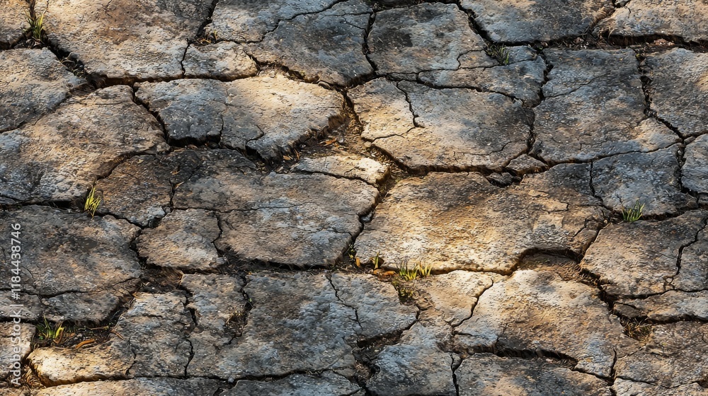 Dry, cracked ground with visible texture and shadows highlighting the fissures, suggesting arid conditions or drought. Dry, cracked ground with visible texture and shadows highlighting the fissures, suggesting arid conditions or drought.