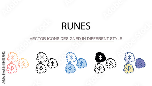 Runes icon design with white background stock illustration