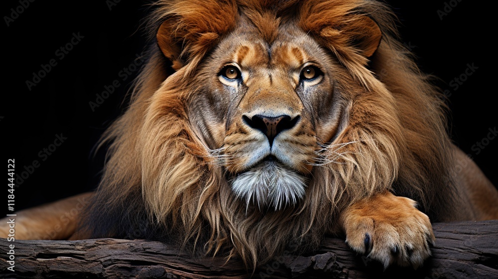 Naklejka premium portrait of a lion HD 8K wallpaper Stock Photographic Image