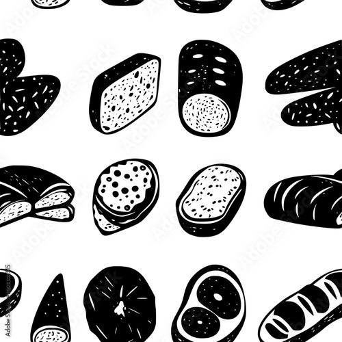 Biscotti tiled design, Biscotti repeating background illustration