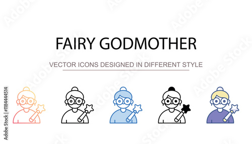 Fairy Godmother icon design with white background stock illustration