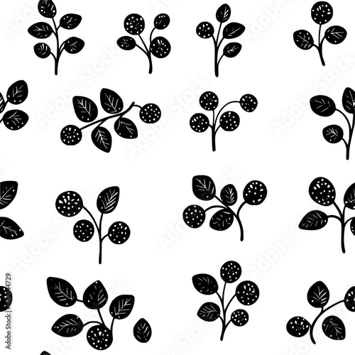 Blueberry tiled design, Blueberry repeating background illustration