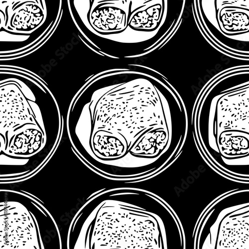 Chicken Enchiladas tiled design, Chicken Enchiladas repeating background illustration