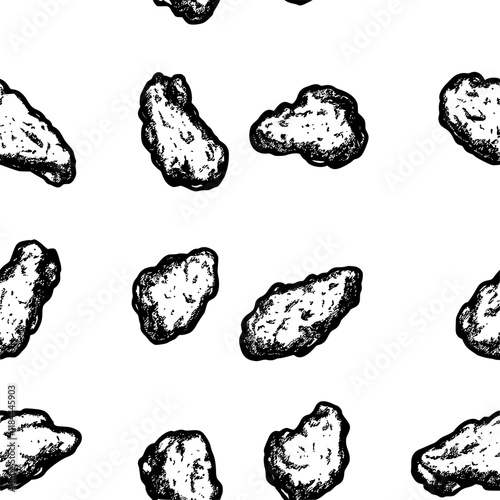 Collection of Chicken Tenders continuous icon pattern, Chicken Tenders vectorized artwork