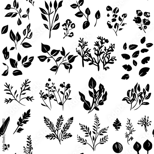 Collection of Chimichurri continuous icon pattern, Chimichurri vectorized artwork