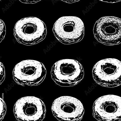 Donut holes tiled design, Donut holes repeating background illustration