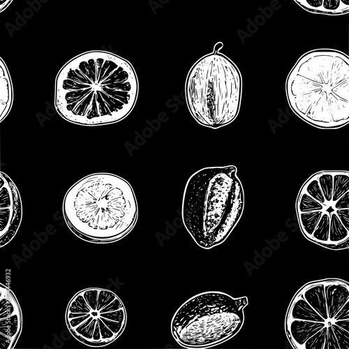 Collection of Dried fruits icons, Dried fruits vectorized seamless pattern