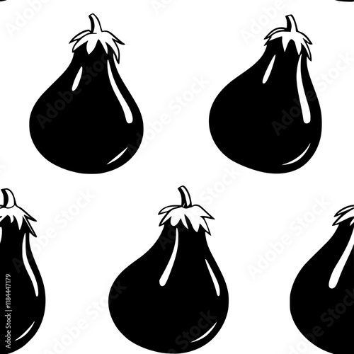 Collection of Eggplant Parmesan continuous icon pattern, Eggplant Parmesan vectorized artwork