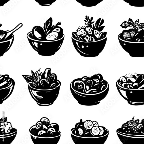 Farm to Table Salad tiled design, Farm to Table Salad repeating background illustration