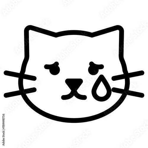 우는 고양이 얼굴 아이콘