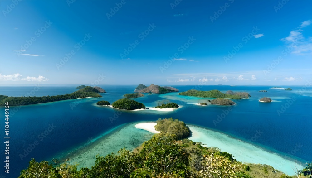 Tropical Island Paradise Seascape Ocean Beach Blue Water Lush Green Islands Tropical Island Paradise Seascape Ocean Beach Blue Water Lush Green Islands