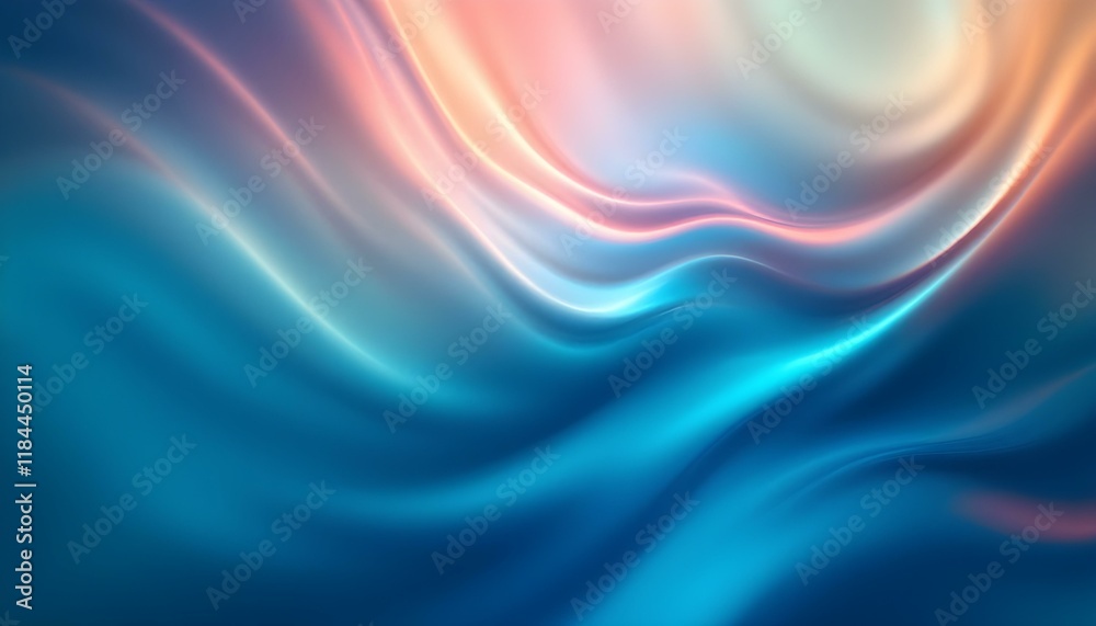 Obraz premium Smooth gradient background, deep blue to teal, underwater atmosphere, ethereal lighting. Ethereal underwater square texture with gradient spherical shape. Cool turquoise and deep teal flow together