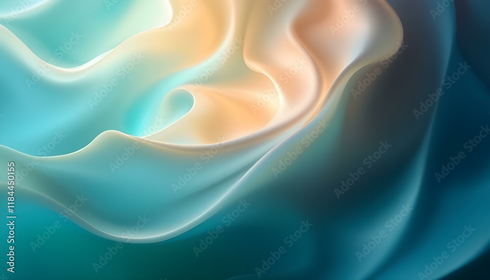 Obraz premium Smooth gradient background, deep blue to teal, underwater atmosphere, ethereal lighting. Ethereal underwater square texture with gradient spherical shape. Cool turquoise and deep teal flow together