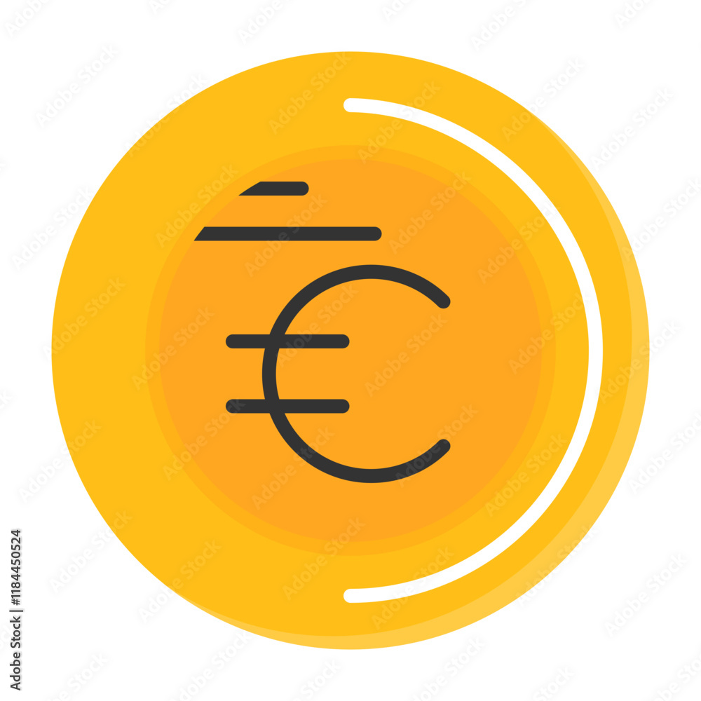 Obraz premium Euro sign Flat Style Icon