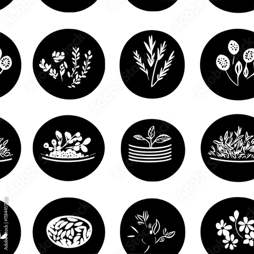 Collection of Orzo Salad vector icons, Orzo Salad vector art pattern
