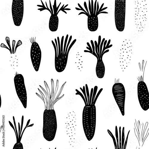 Collection of Parsnips digital art, Parsnips vector graphic, repetitive pattern