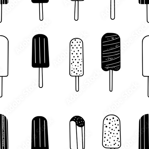 Collection of Popsicle digital art, Popsicle vector graphic, repetitive pattern