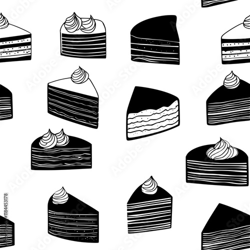 Collection of Sachertorte digital art, Sachertorte vector graphic, repetitive pattern