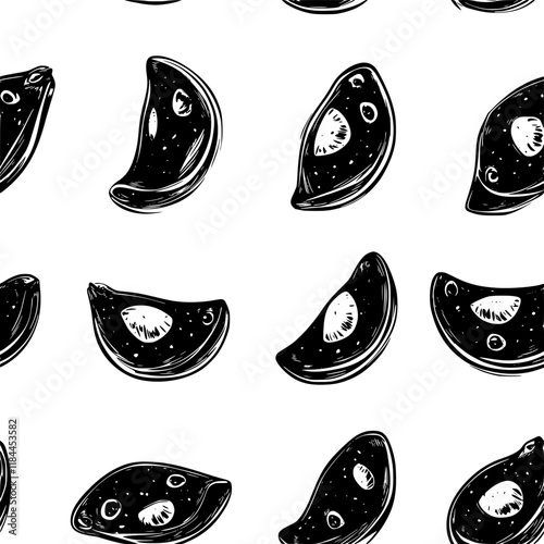 Collection of Seared Foie Gras vector icons, Seared Foie Gras vector art pattern