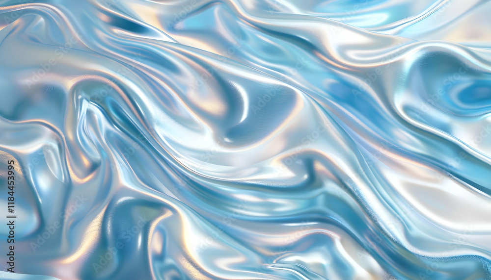 Obraz premium Abstract 3D Light Blue Silk Drape Background Illustration
