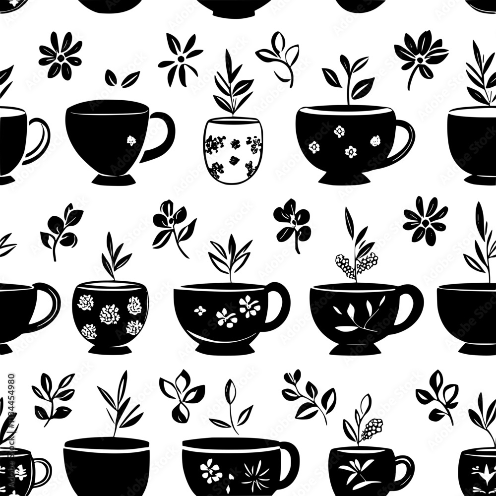 Fototapeta premium Collection of Tisane digital art, Tisane vector graphic, repetitive pattern