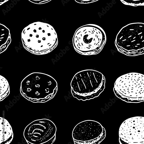 Collection of Thumbprint cookie digital art, Thumbprint cookie vector graphic, repetitive pattern