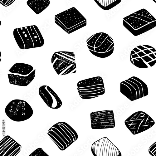 Collection of Toffee digital art, Toffee vector graphic, repetitive pattern
