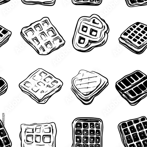 Collection of Waffles digital art, Waffles vector graphic, repetitive pattern