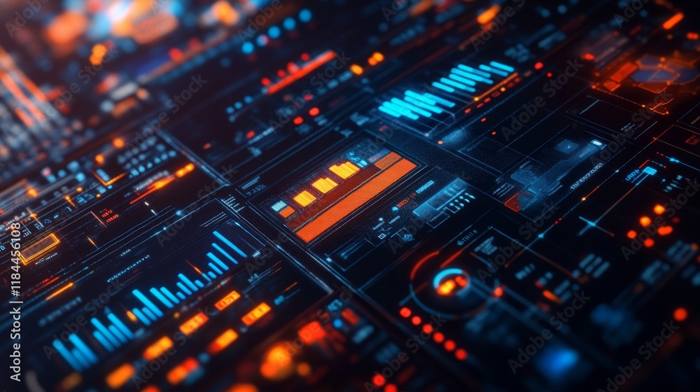 Obraz premium Data visualization techniques digital environment infographic content tech overview high-tech perspective