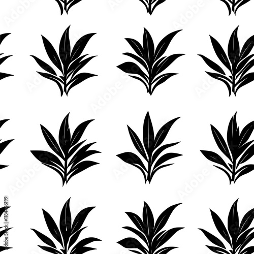 Collection of Arrowroot continuous icon pattern, Arrowroot vectorized artwork