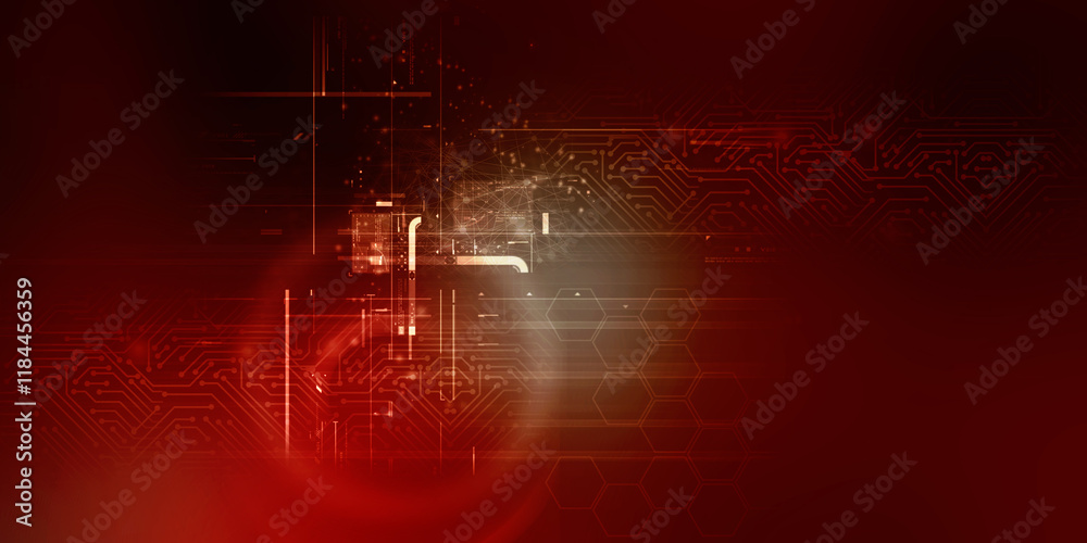 Obraz premium 2d illustration Abstract futuristic electronic circuit technology background