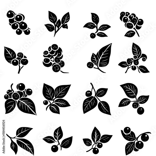 Collection of Black pepper continuous icon pattern, Black pepper vectorized artwork