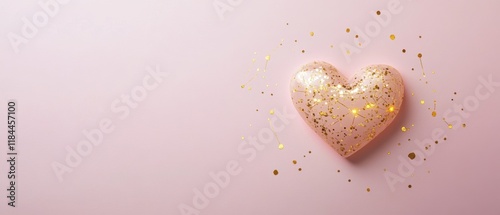 Create elegant invitations with blush pink card and golden heart design for romantic events