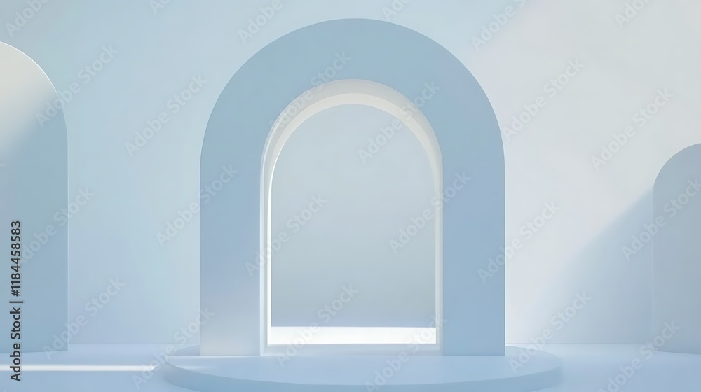 Minimalist Abstract Archway Scene Design