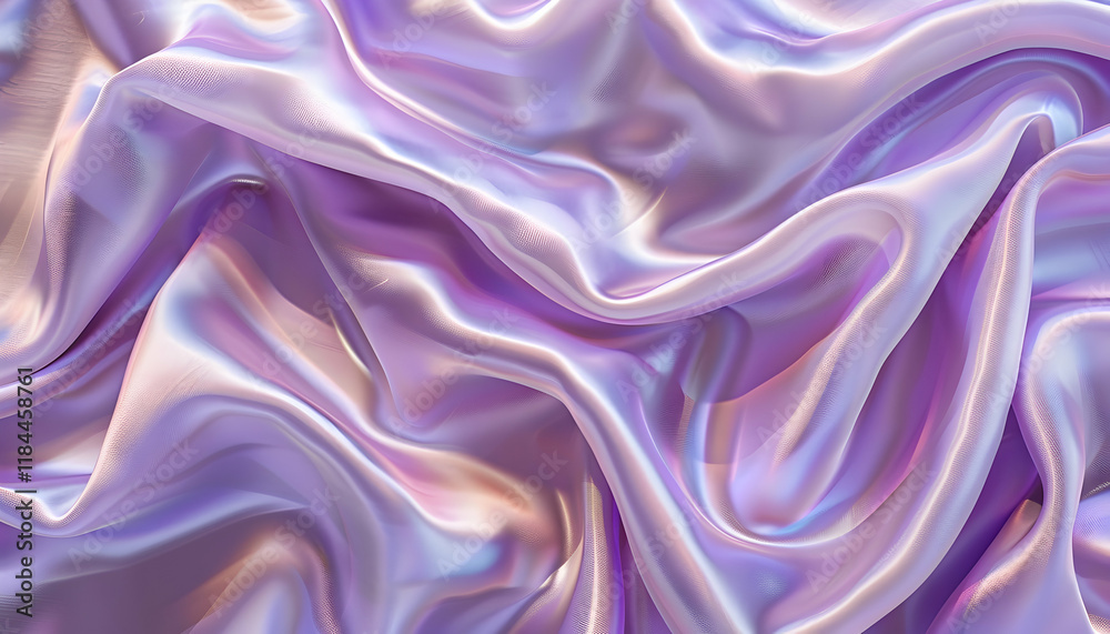 Obraz premium Iridescent Purple Silk Fabric Drape 3D Render