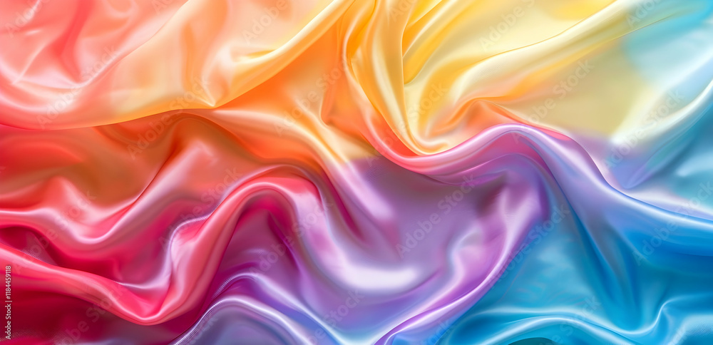 Obraz premium Rainbow Silk Fabric Abstract Background Illustration