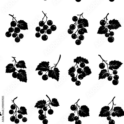 Collection of Currants continuous icon pattern, Currants vectorized artwork