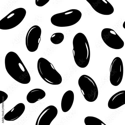 Collection of Dry beans icons, Dry beans vectorized seamless pattern