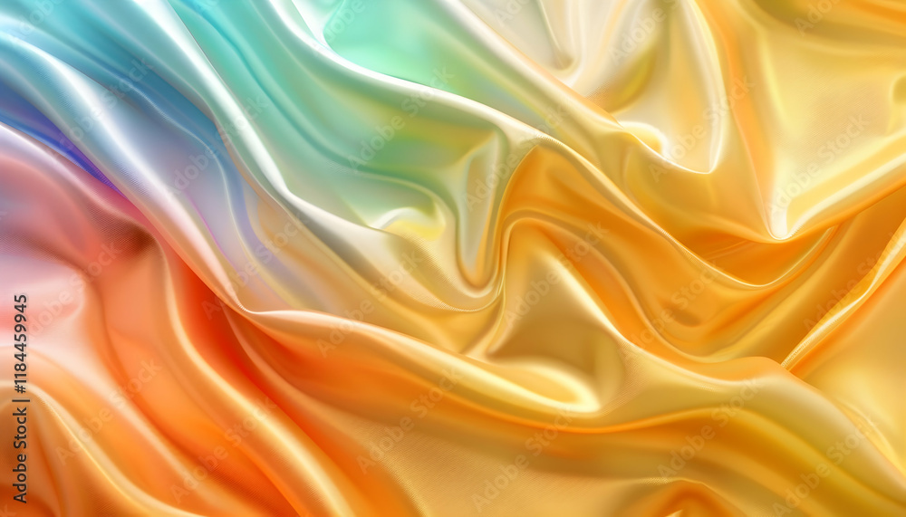 Obraz premium Abstract Background, Golden Hues Silk Drape Illustration