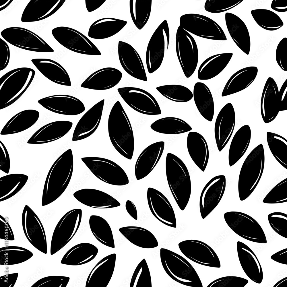 Flaxseed tiled design, Flaxseed repeating background illustration Flaxseed tiled design, Flaxseed repeating background illustration