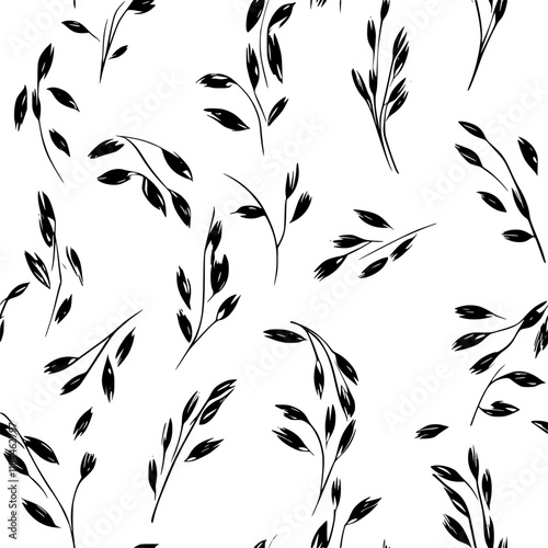 Collection of Oats icons, Oats vectorized seamless pattern