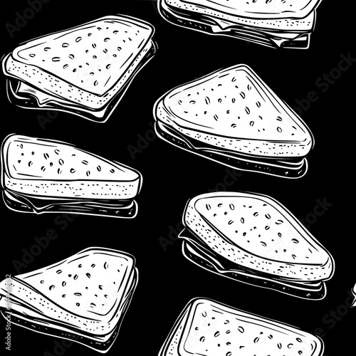 Peanut butter sandwich tiled design, Peanut butter sandwich repeating background illustration