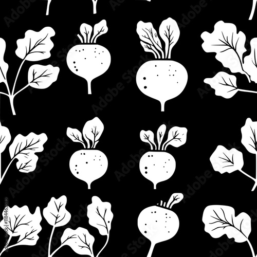 Pickled Turnips tiled design, Pickled Turnips repeating background illustration