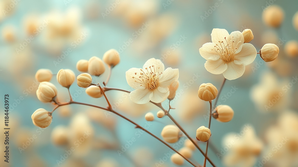 Tiny pods atop slender stems, forming a minimal geometric pattern over a softly defocused background, Tiny pods atop slender stems, forming a minimal geometric pattern over a softly defocused background,