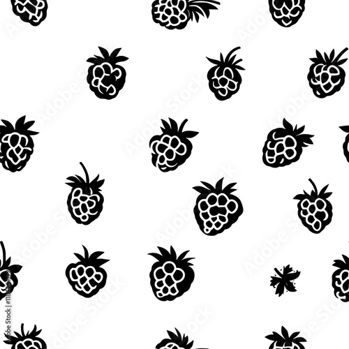 Raspberry tiled design, Raspberry repeating background illustration