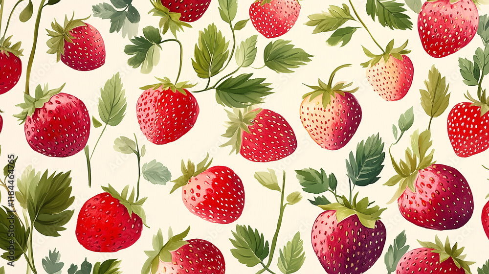 realistic pattern full of strawberries realistic pattern full of strawberries